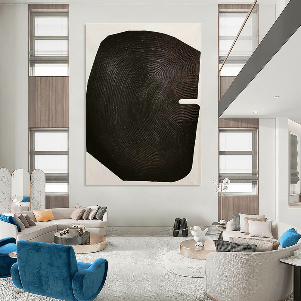 Black Textured Abstract Art for Contemporary Art Gallery & Luxury Boutique DLZ1059