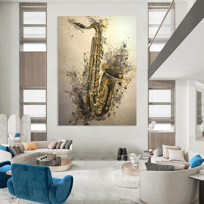 Watercolor Saxophone Art for Jazz Club & Music Studio DLZ2340