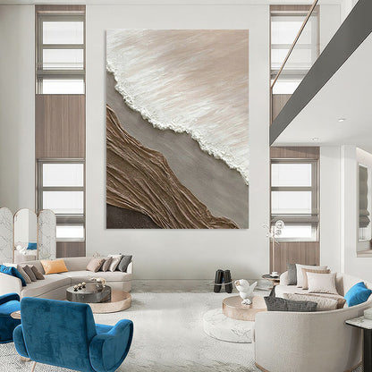 Textured Collage Abstract Art for Contemporary Art Gallery & Minimalist Home Entryway DLZ1603