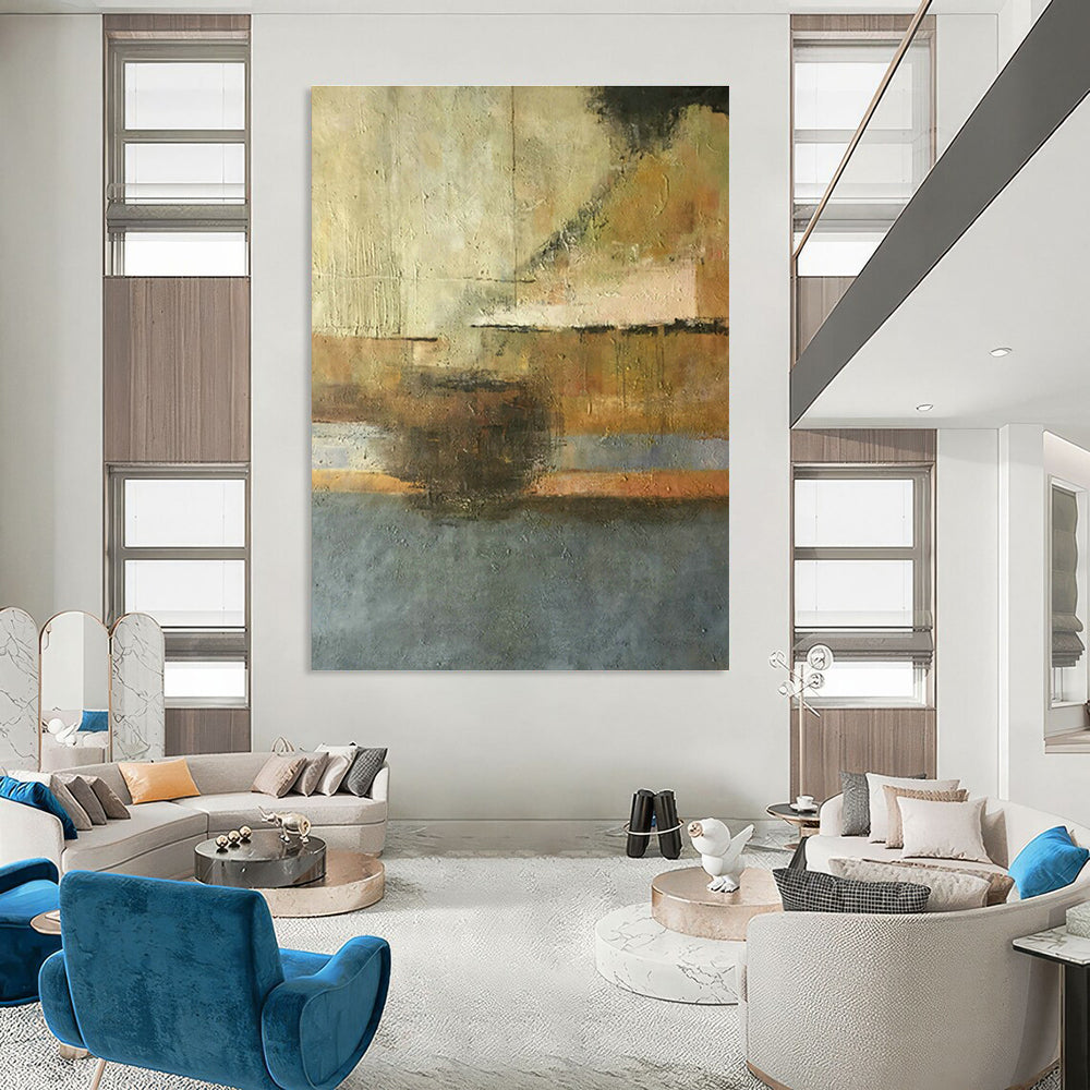 Grey - Brown Abstract Art for Living Room & Study DLZ0462