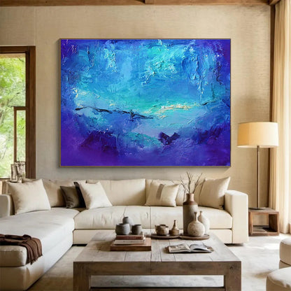 Blue - Purple Abstract Art for Relaxing Spa Waiting Lounges DLZ3104