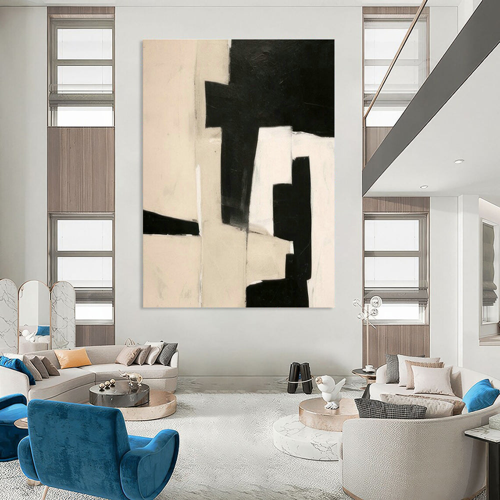Black - White Geometric Abstract Art for Modern Art Institute & Architectural Firm DLZ1935