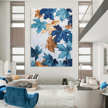 Blue and Gold Maple Leaves for Autumn - Themed Restaurant & Art - Loving Home STSC1154