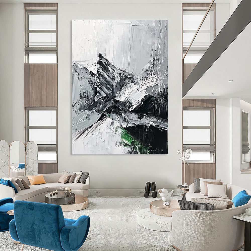 Monochrome Abstract Mountain for Adventure - Themed Office & Nature - Inspired Home STSC427