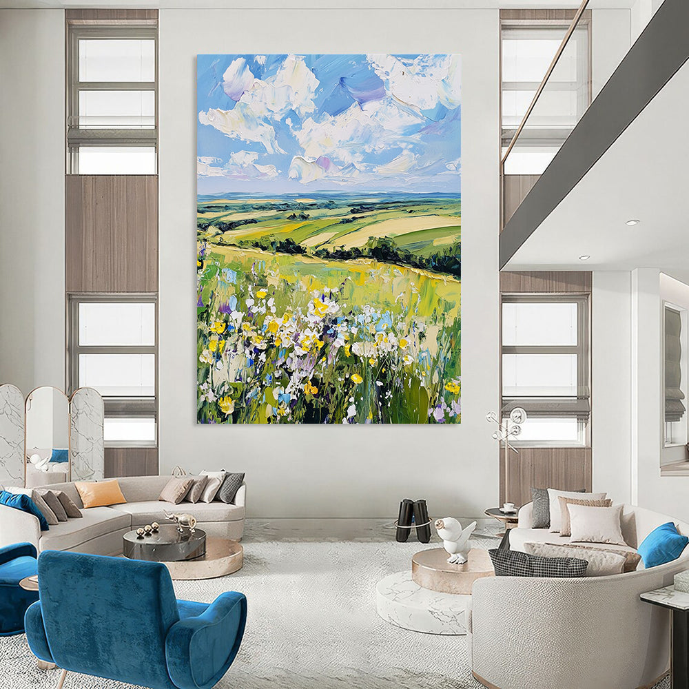 Colorful Countryside Landscape Art for Farmhouse - Style Café & Cheerful Home Dining Room STSC1432