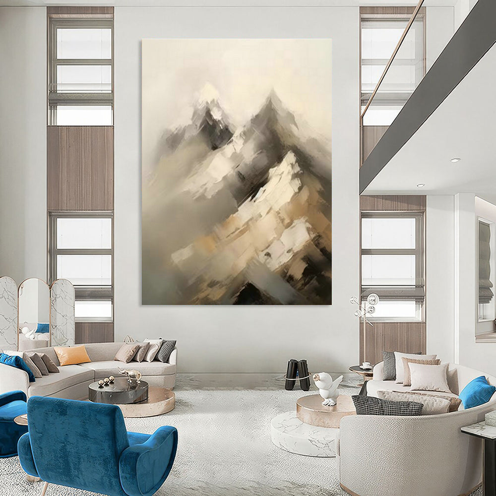 Misty Mountain Peaks Art for Alpine Chalet Lounge & Nature - Inspired Spa DLZ0840