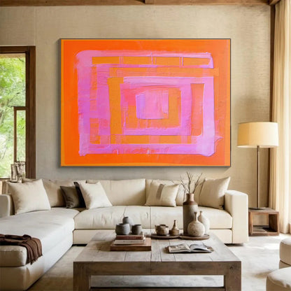 Orange - Pink Geometric Art for Bold Home Office DLZ2752