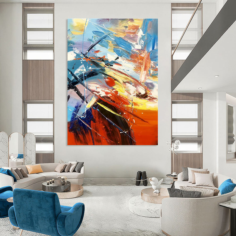 Colorful Splash Abstract Art for Living Room & Art Studio DLZ0496