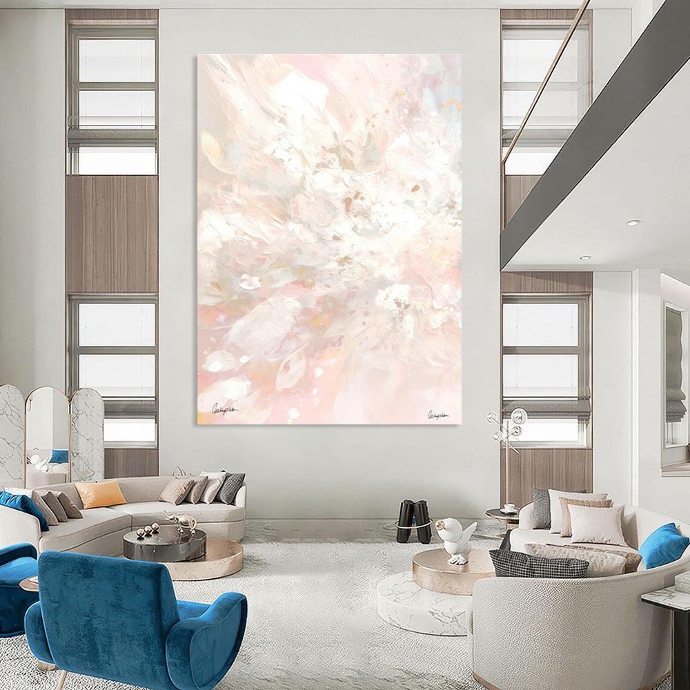 Pink Floral Abstract Art for Beauty Salon & Home Dressing Room DLZ1095