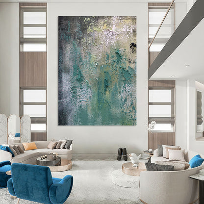 Textured Teal - Gray Abstract for Industrial Loft & Art Gallery Pop - Up DLZ0904
