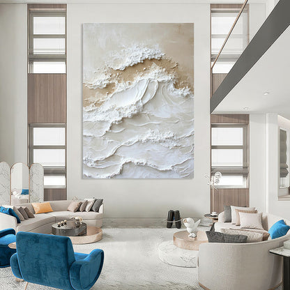 Textured Wave Relief Art for Beach House & Coastal Art Gallery DLZ0735