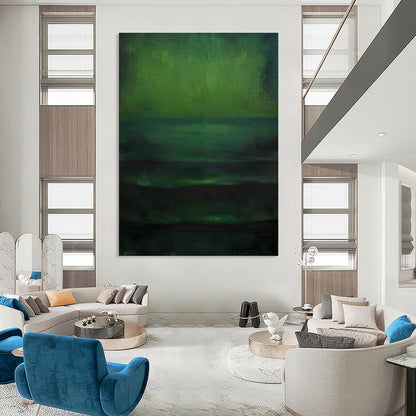 Deep Green Layered Abstract Art for Bedroom & Spa Lounge DLZ1196