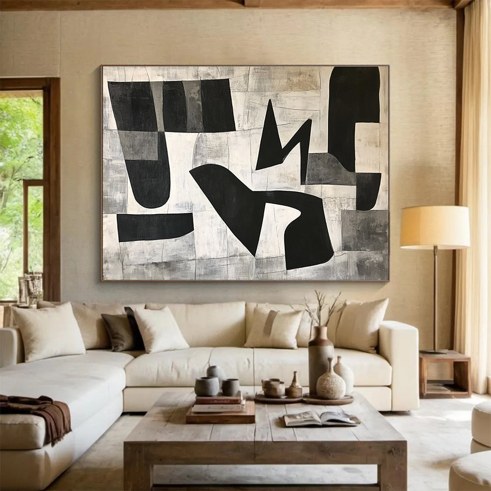 Neutral Tone Abstract: Rustic Charm for Lofts & Home Offices SC517