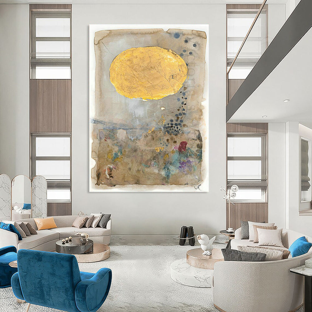 Gold - Brown Abstract Art for Luxury Hotel Spa Waiting Rooms DLZ0079