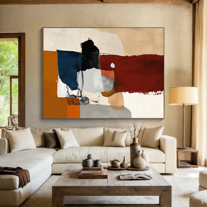 Multi - Color Block Abstract Art for Eclectic Community Center & Artsy Bookstore SC329
