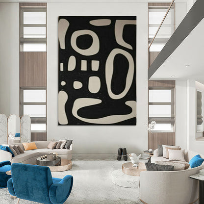 Black and White Symbolic Abstract Art for Bohemian - Inspired Home & Creative Collective Space DLZ1977