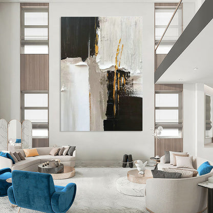 Black - White Abstract Art for High - End Boutique & Chic Hotel Room DLZ0807
