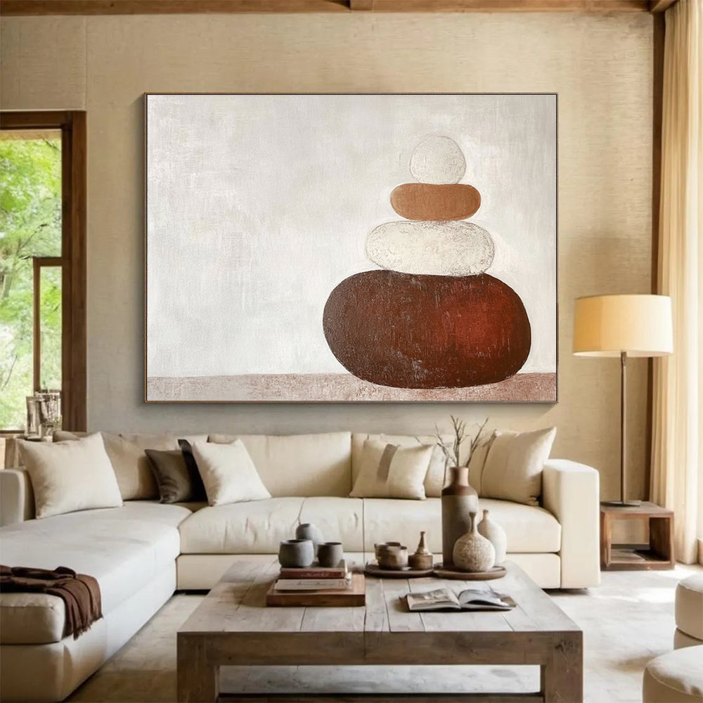 Stacked Stones Art for Spa Retreat & Zen - Inspired Home Office SC495
