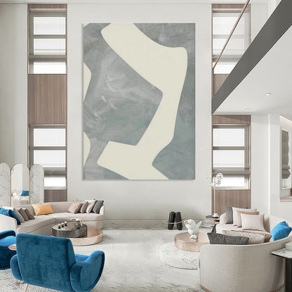Light Gray Geometric Abstract Art for Minimalist Office & Modern Living Room DLZ0710