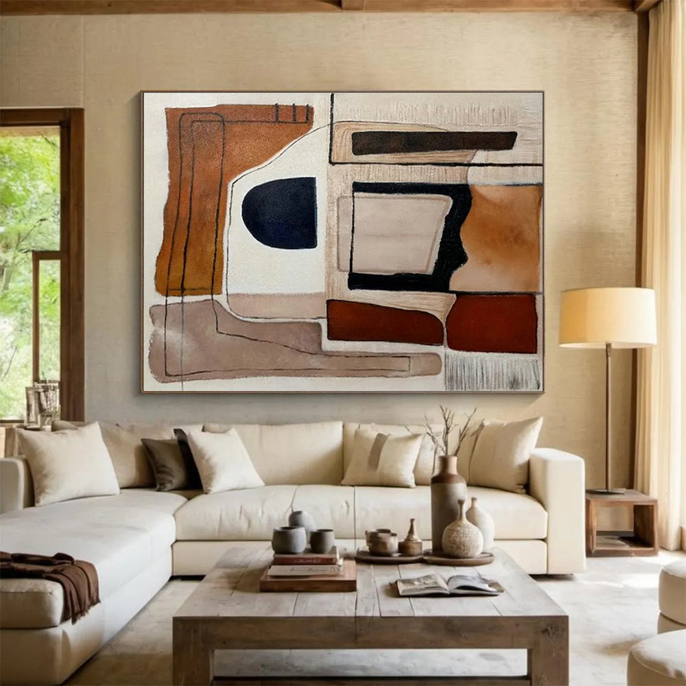 Minimalist Brown - Beige Abstract for Crafting a Calm, Focused Home Office Retreat DLZ3039