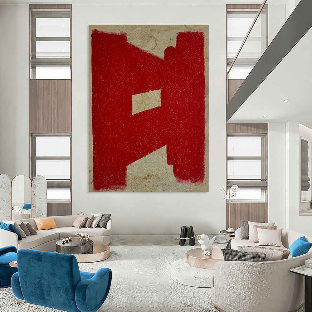 Red - Patterned Abstract Art for Contemporary Home & Bold Art Café DLZ1889