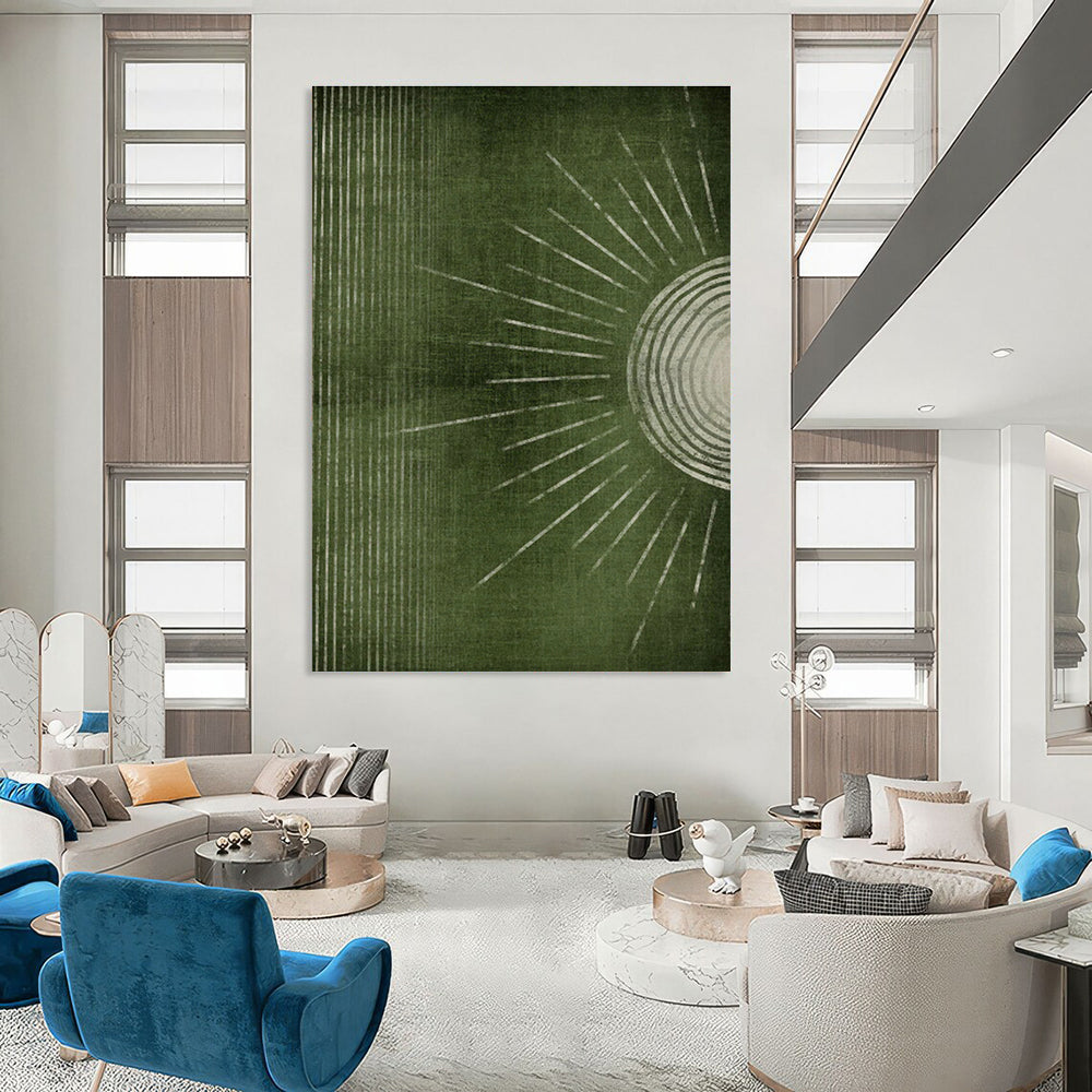 Minimalist Sunburst Art for Japandi Living Room & Yoga Studio DLZ1370