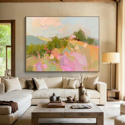 Pastoral Landscape Abstract Art for Countryside Bed and Breakfast Dining Rooms DLZ2592