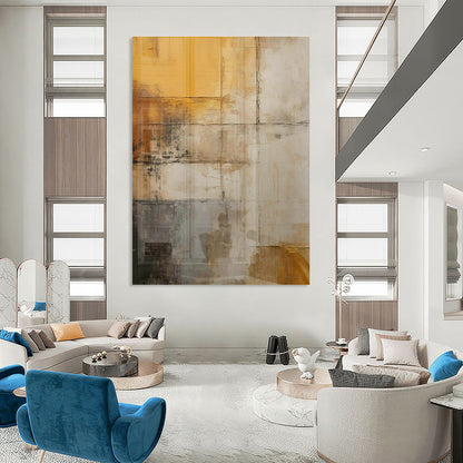 Yellow - Gray Abstract Art for Industrial - Chic Loft & Creative Agency DLZ1954