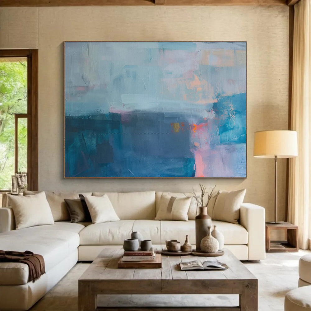 Blue - Tone Abstract Mood Art for Calming Reading Nook DLZ2869