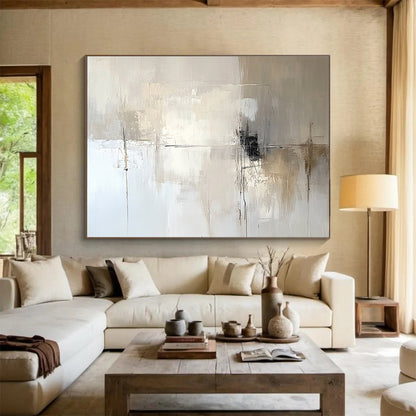 Neutral Abstract Composition Art for Minimalist Living Room & Modern Office Reception SC291