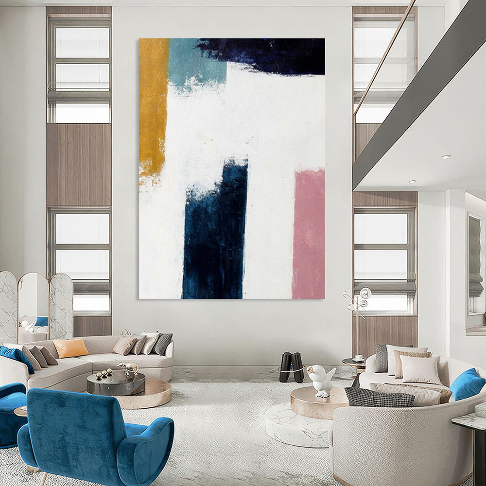 Color - Block Abstract Art for Minimalist Home Office Desksides DLZ0037
