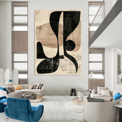 Black - Beige Geometric Abstract for Minimalist Home & Design Studio DLZ0578