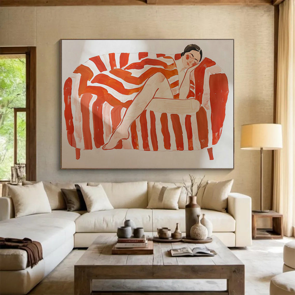 Sofa Nap Figure Art for Cozy Bedrooms DLZ2471