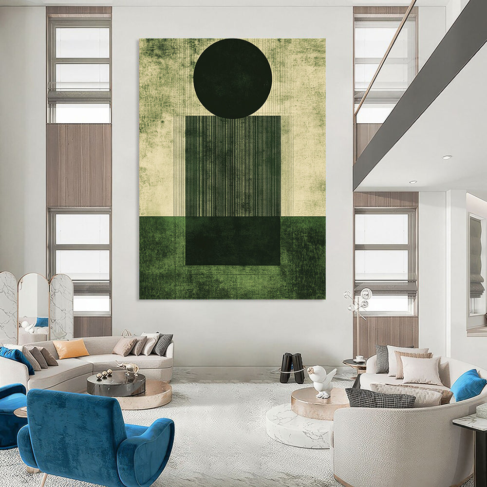 Geometric Black and Green for Avant - Garde Home Living Room & Modern Art Institute STSC1006