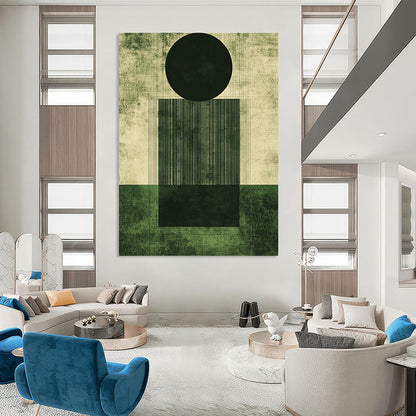 Geometric Black and Green for Avant - Garde Home Living Room & Modern Art Institute STSC1006