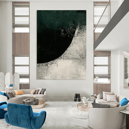 Dark Green and Black Abstract for Modern Art Studio & Dramatic Entryway STSC524