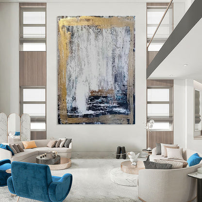 Gold - Framed Abstract Art for Luxury Hotel Lobby & Art - Centric Dining Room DLZ2113