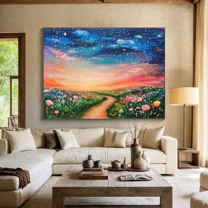 Colorful Flower Field Path Art for Garden - Themed Restaurant & Wedding Venue SC397