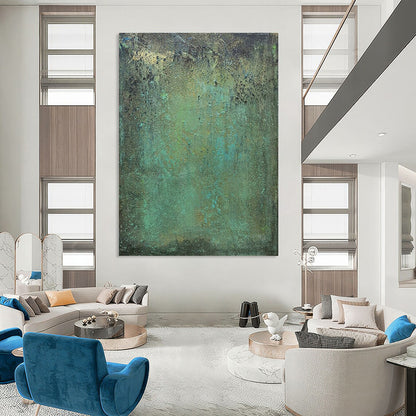 Teal - Green Textured Art for Coastal Home Office & Artistic Living Room DLZ1475