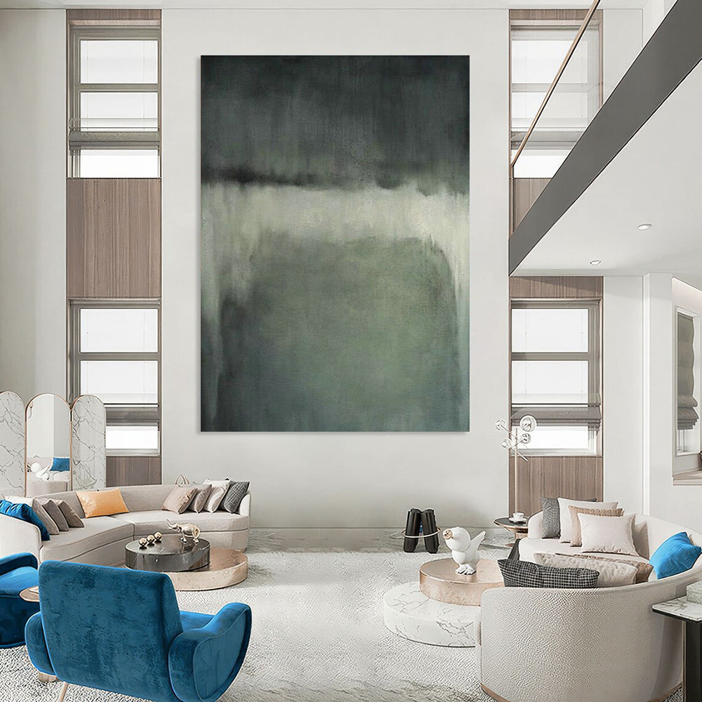 Muted Gray Abstract Art for Minimalist Library & Corporate Waiting Room DLZ1474