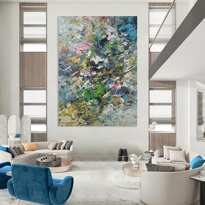 Colorful Floral Abstract Art for Garden Café Outdoor Seating Walls DLZ0016