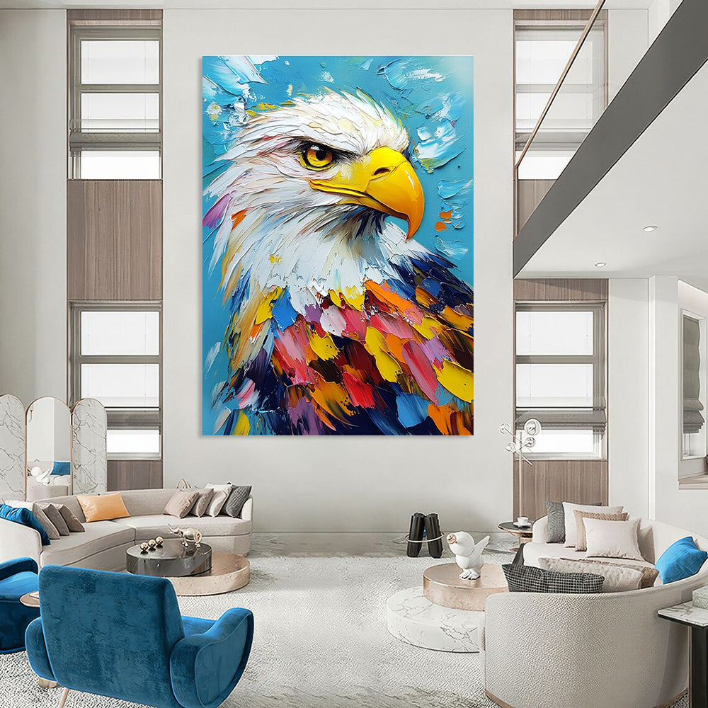 Colorful Eagle Portrait for Patriotic Office & Wildlife - Themed Bar STSC1285