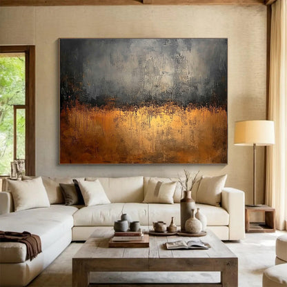 Gray & Gold Drip Art for Industrial - Chic Home & Modern Art Gallery SC146