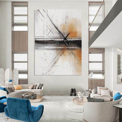 Black, White, and Brown Abstract for Industrial Loft & Art Gallery Corridor STSC321
