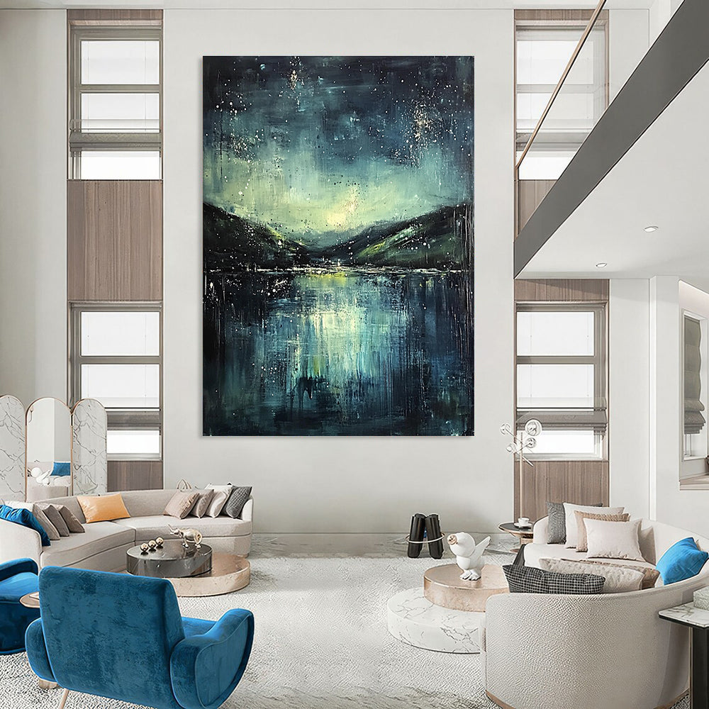 Starry Night Lake for Nature - Lover’s Living Room & Lakeside Cottage STSC294