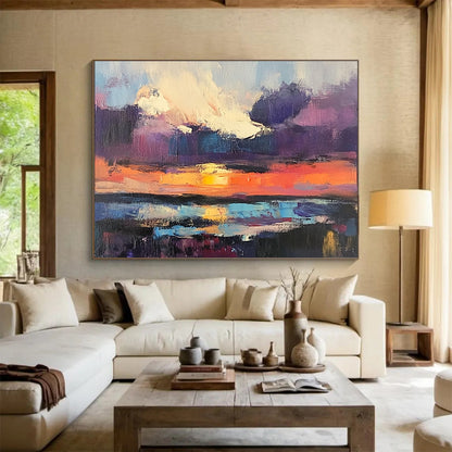 Colorful Sunset Sky Art for Rooftop Lounge & Bohemian - Style Living Room SC134