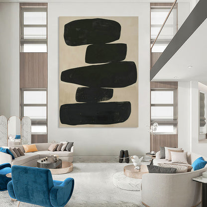 Black - Brown Geometric Abstract Art for Mid - Century Modern Home & Art Gallery Pop - Up DLZ1833