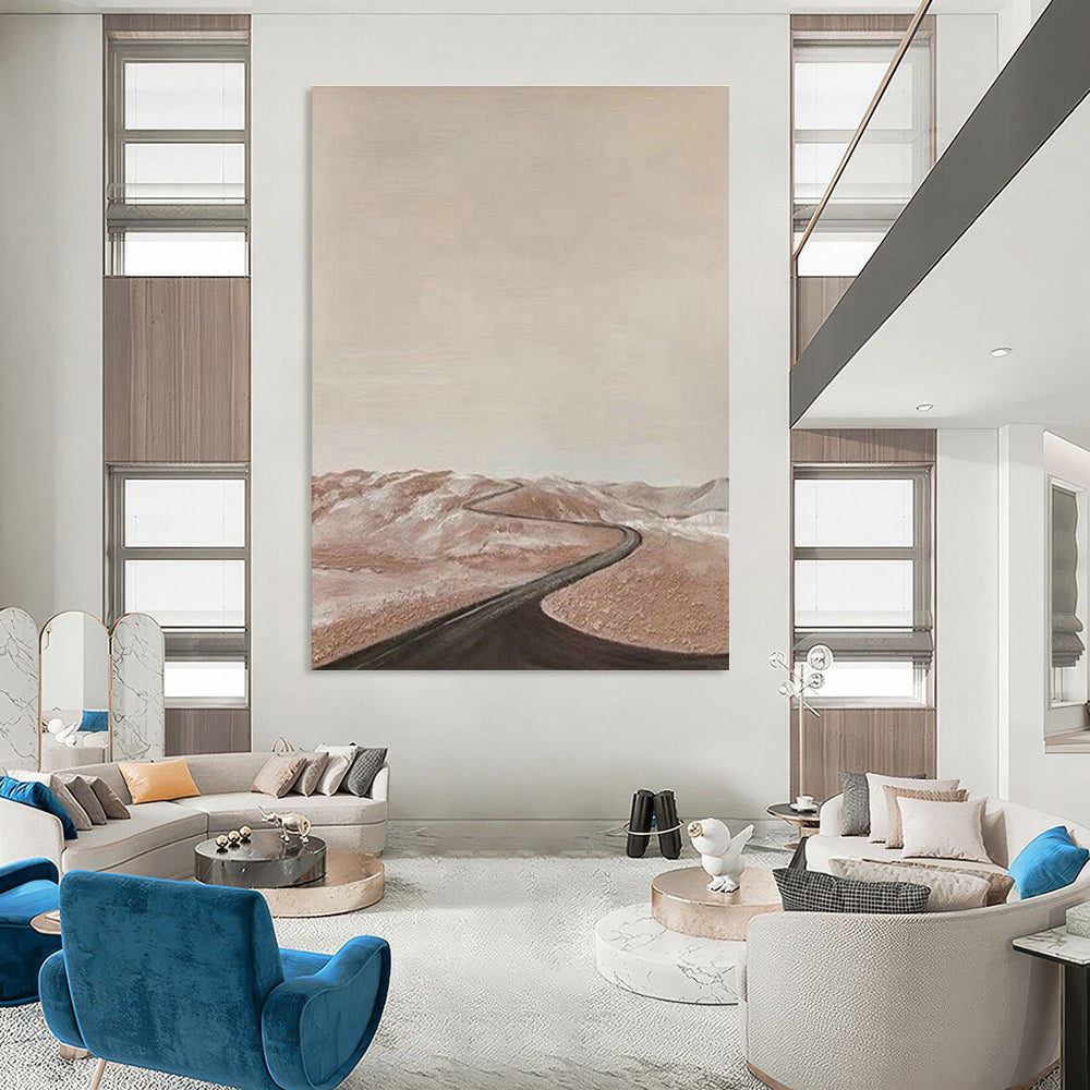 Desert Road Abstract Art for Modern Travel Agency & Minimalist Home Office DLZ1510