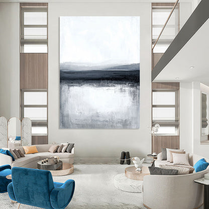 Monochrome Sea & Sky Art for Minimalist Bedroom & Meditation Center STSC124