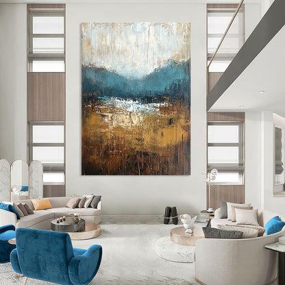 Textured Mountain Landscape Art for Rustic Cabin & Art Gallery Corner STSC093